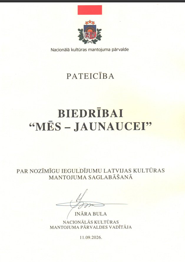 Pateicība biedrībai “Mēs-Jaunaucei”